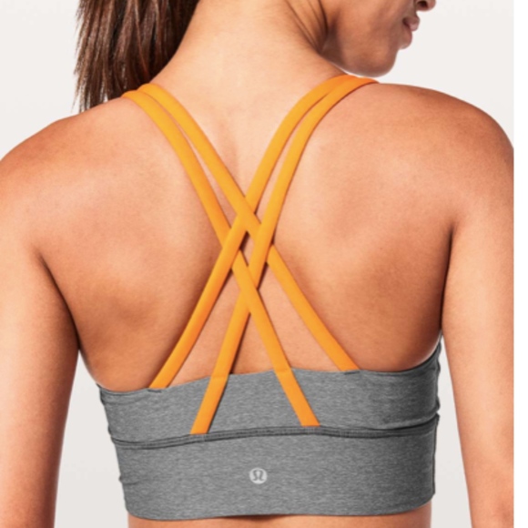 lululemon athletica Other - Lululemon Energy Bra long line Gray Orange 8